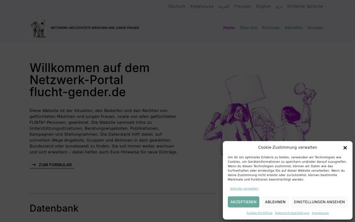 Screenshot of flucht-gender.de