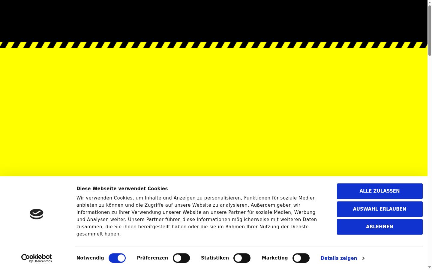 Screenshot του banner συγκατάθεσης που εμφανίστηκε πριν από οποιαδήποτε αλληλεπίδραση