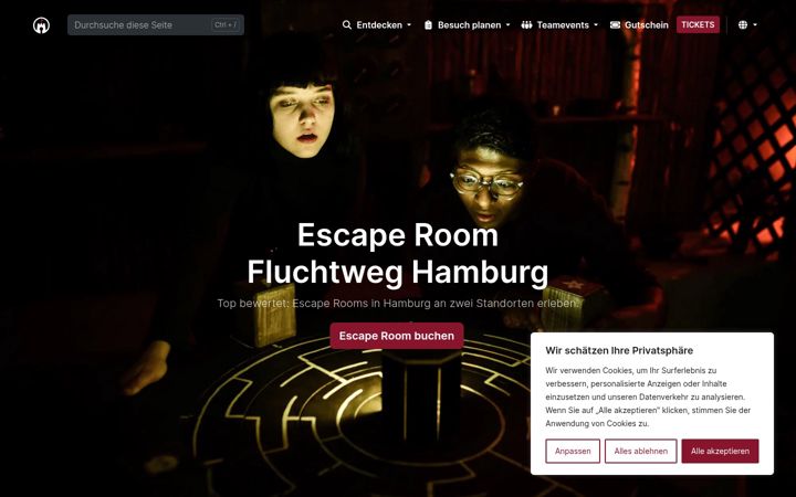 Screenshot ta' fluchtweg-hamburg.de