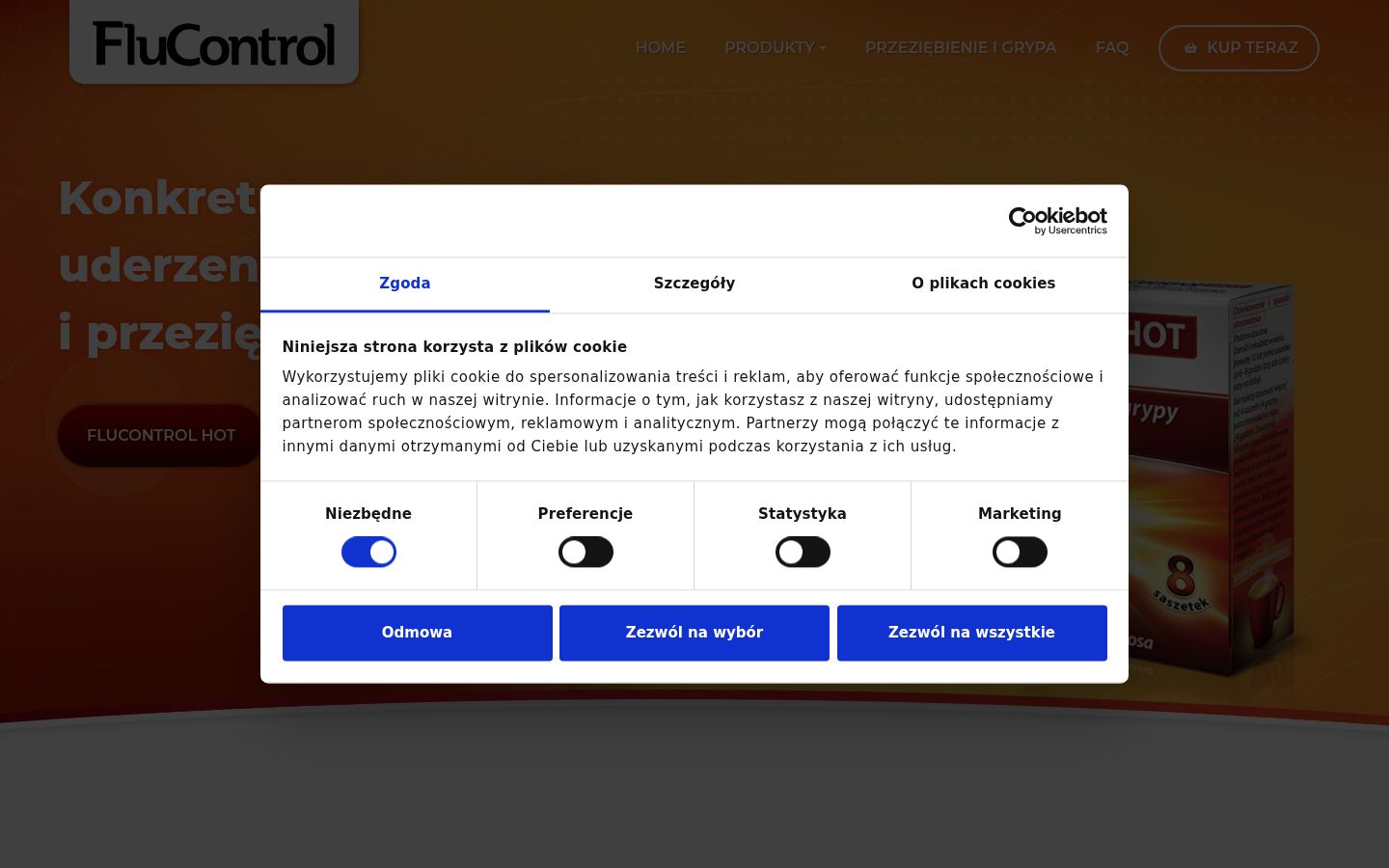 Screenshot del banner di consenso mostrato prima di qualsiasi interazione