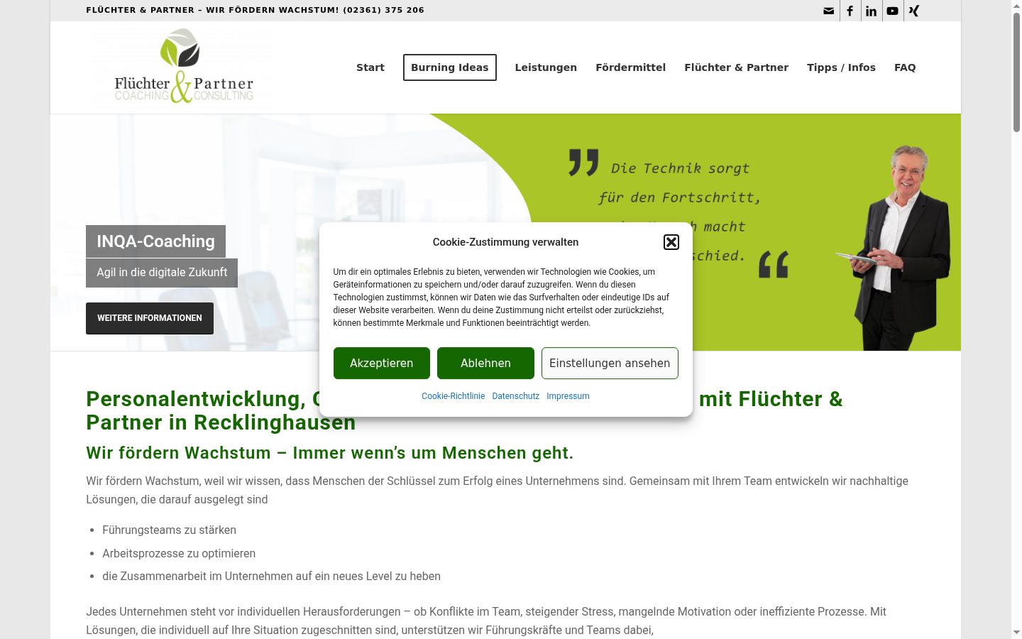 Screenshot tal-banner tal-kunsens muri qabel kwalunkwe interazzjoni