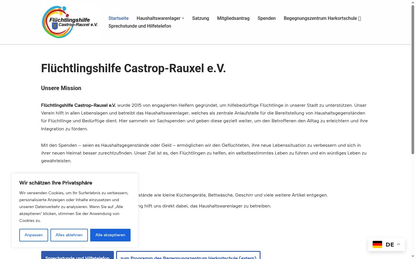 Screenshot tal-banner tal-kunsens muri qabel kwalunkwe interazzjoni