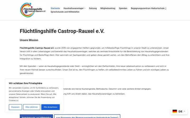 Screenshot ta' fluechtlingshilfe-castrop-rauxel.de