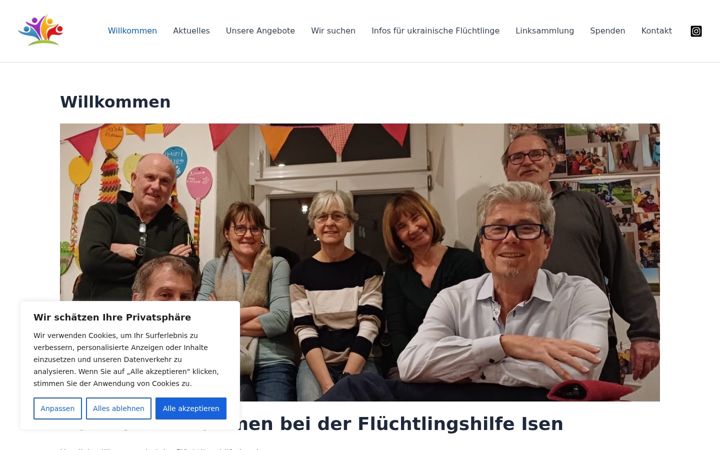Screenshot ta' fluechtlingshilfe-isen.de