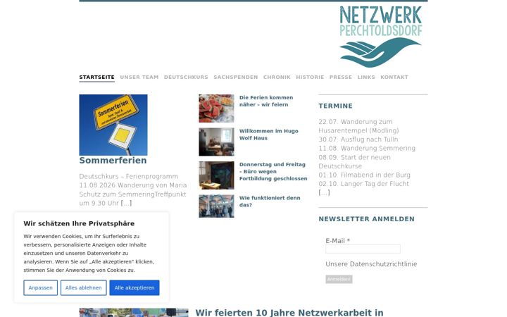 Screenshot of fluechtlingsnetzwerk.at