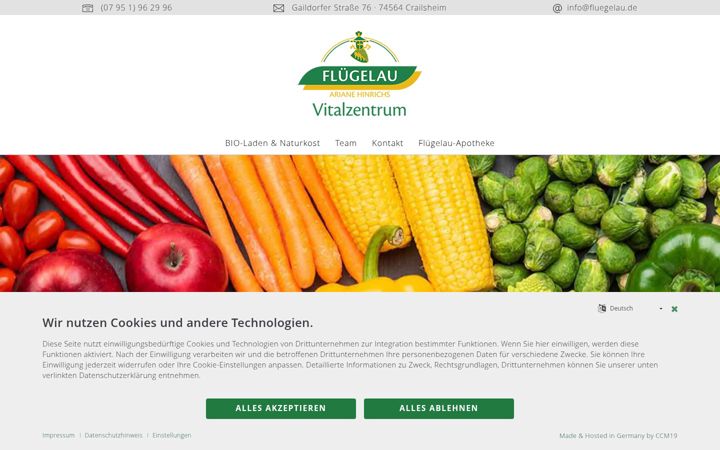Screenshot of fluegelau-vitalzentrum.de