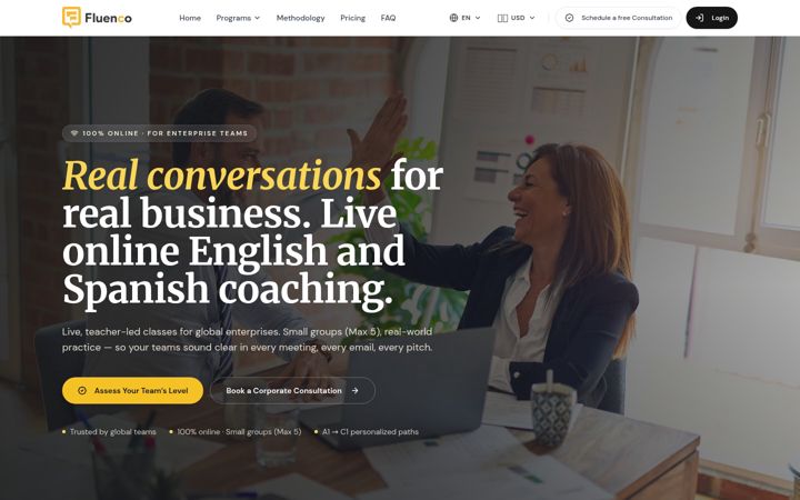 Screenshot of fluencoacademy.com