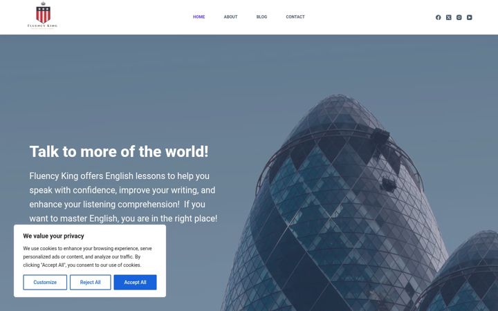 Screenshot of fluencyking.com