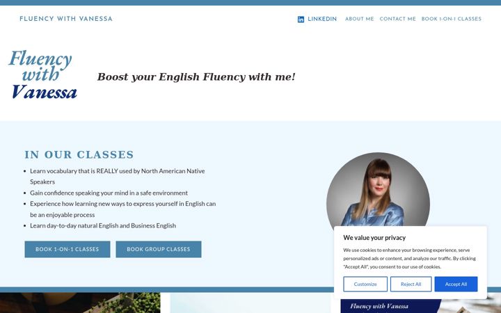 Screenshot of fluencywithvanessa.com