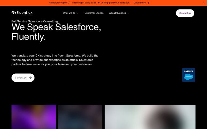 Screenshot of fluentcx.com