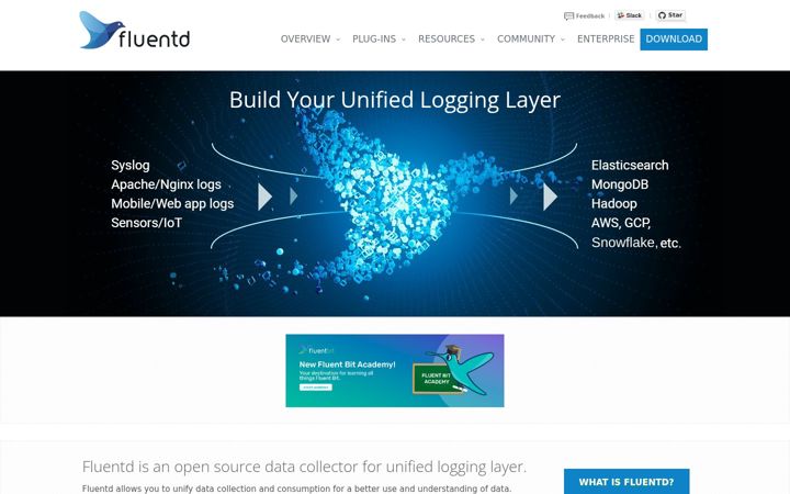 Screenshot of fluentd.org