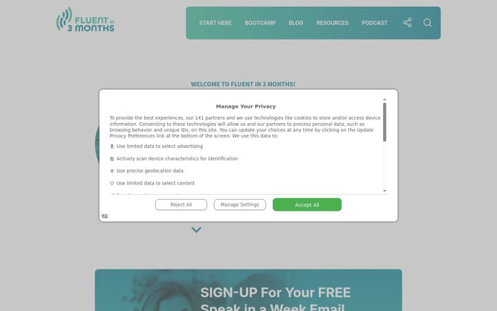 Screenshot of fluentin3months.com