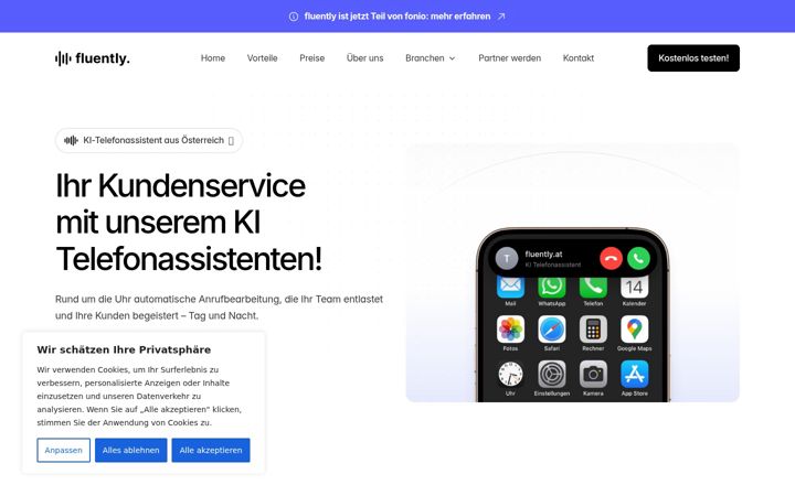 Screenshot of fluently.at