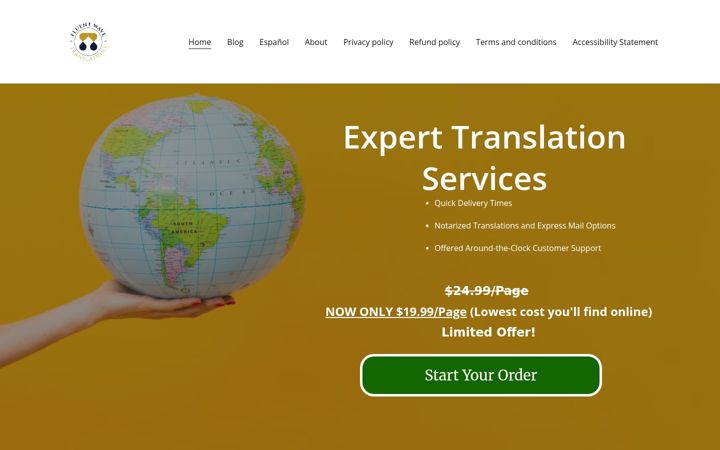 Screenshot of fluentwavetranslations.com