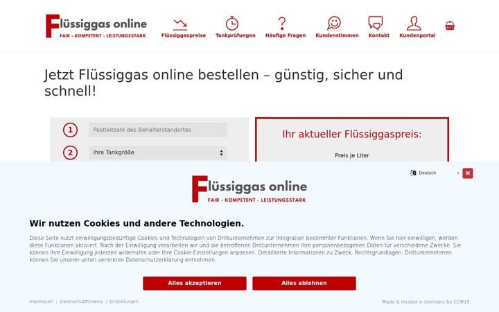Captură de ecran a fluessiggasonline.de