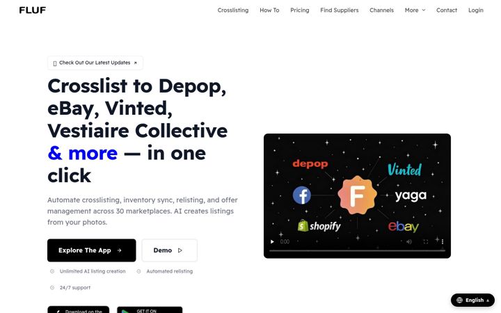 Posnetek zaslona fluf.io