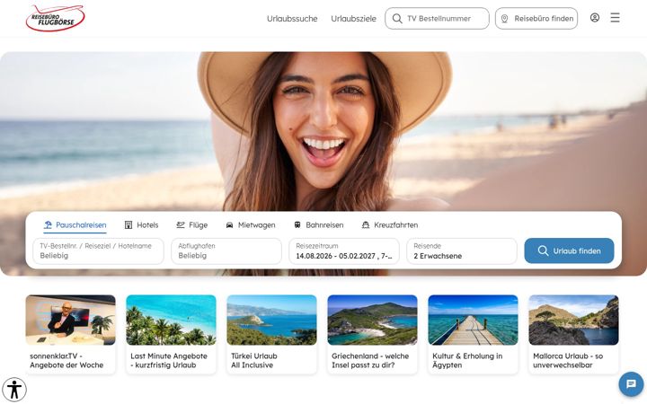 Captura de pantalla de flugboerse.de