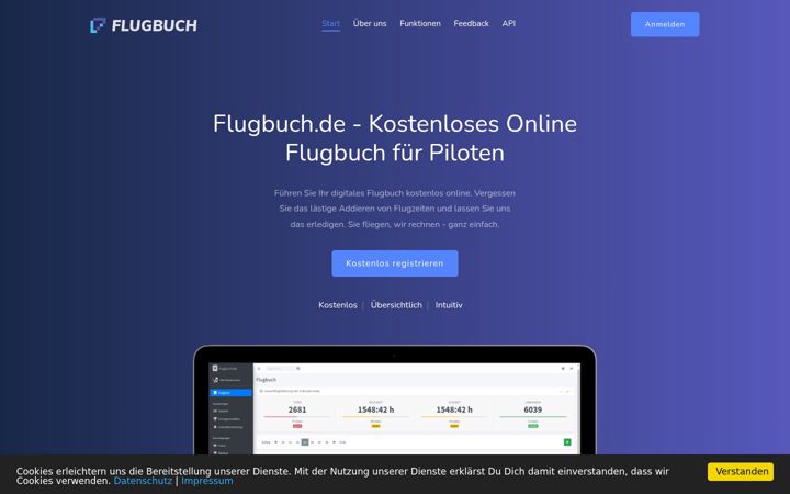 Captura de pantalla de flugbuch.de