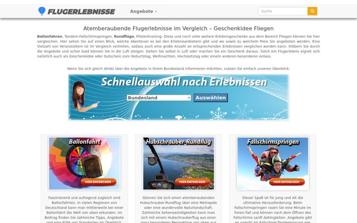Screenshot of flugerlebnisse.com