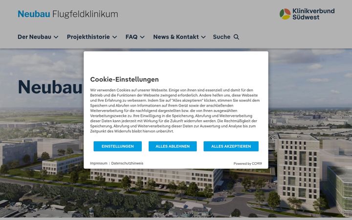 Screenshot of flugfeldklinikum.de
