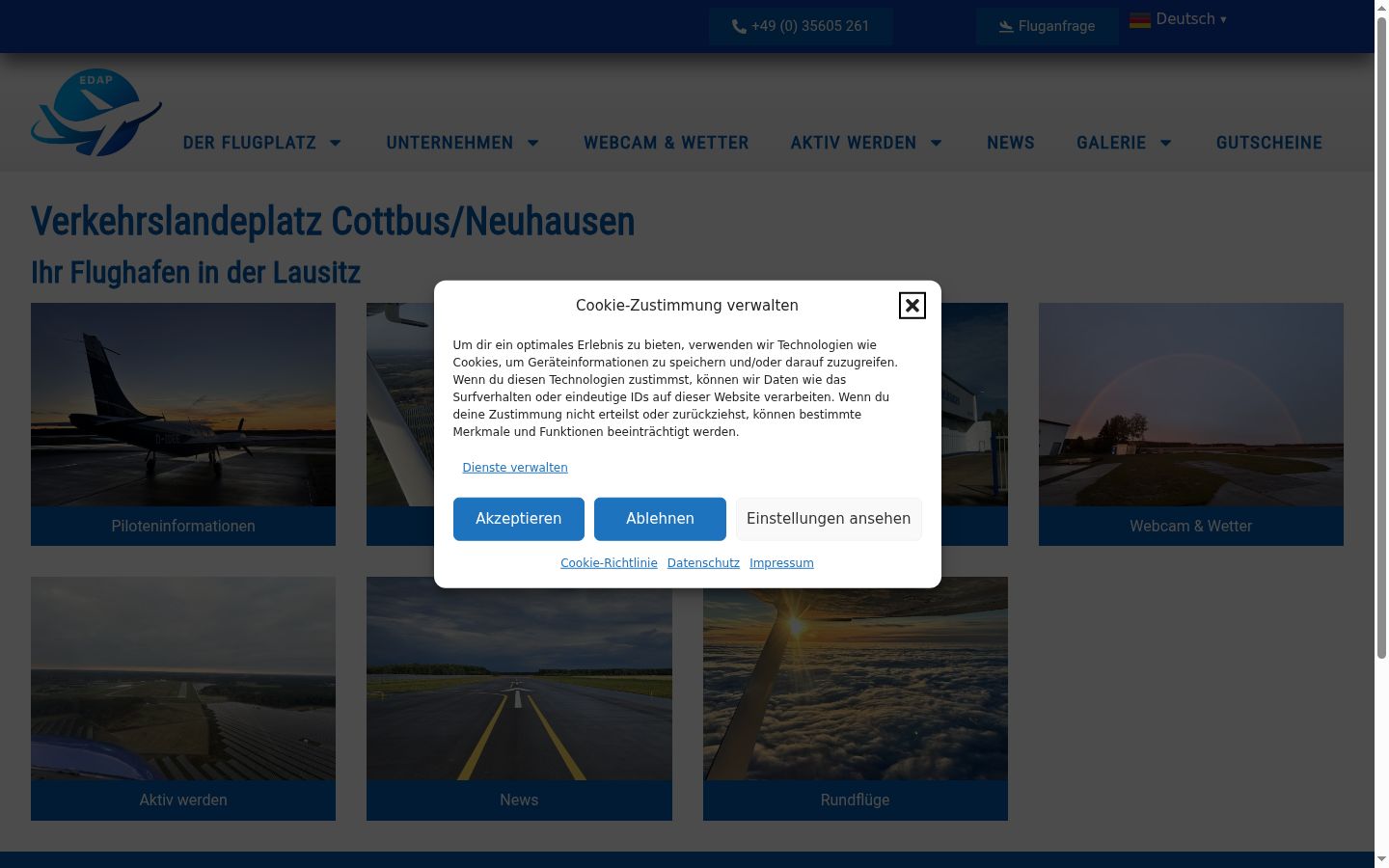 Screenshot tal-banner tal-kunsens muri qabel kwalunkwe interazzjoni