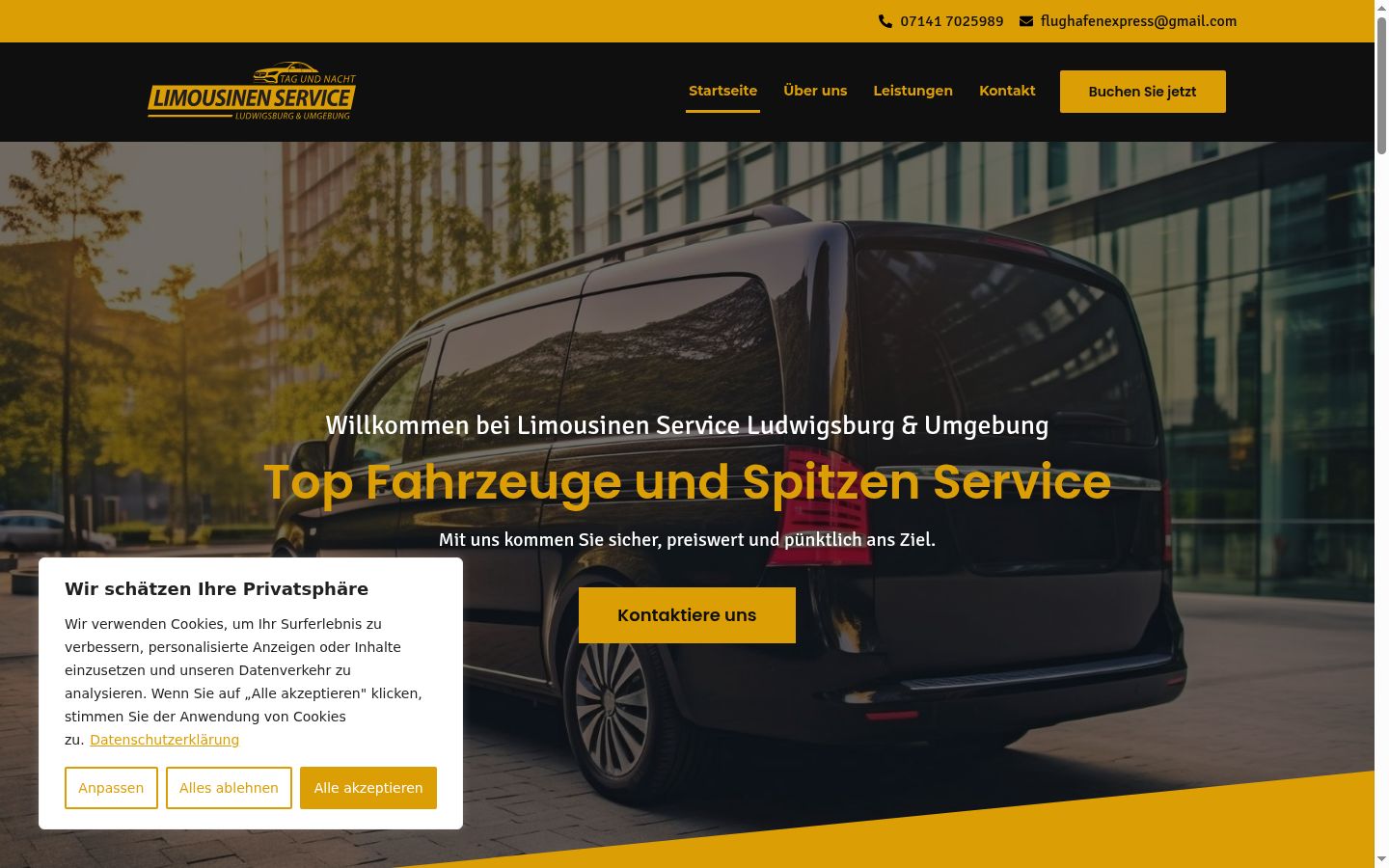 Screenshot des Einwilligungsbanners vor jeglicher Interaktion