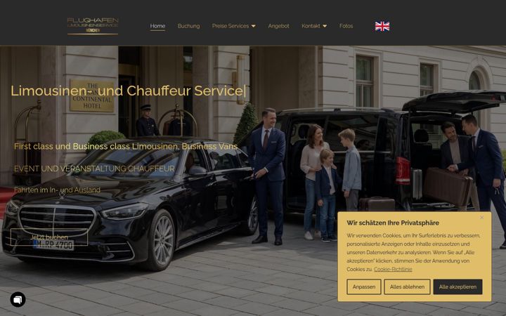 Screenshot di flughafenmuenchen-limousine.de