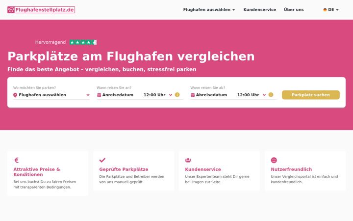 Екранна снимка на flughafenstellplatz.de
