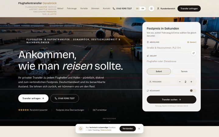 Screenshot of flughafentransfer-os.de