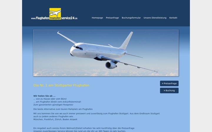 Screenshot di flughafentransferservice24.de