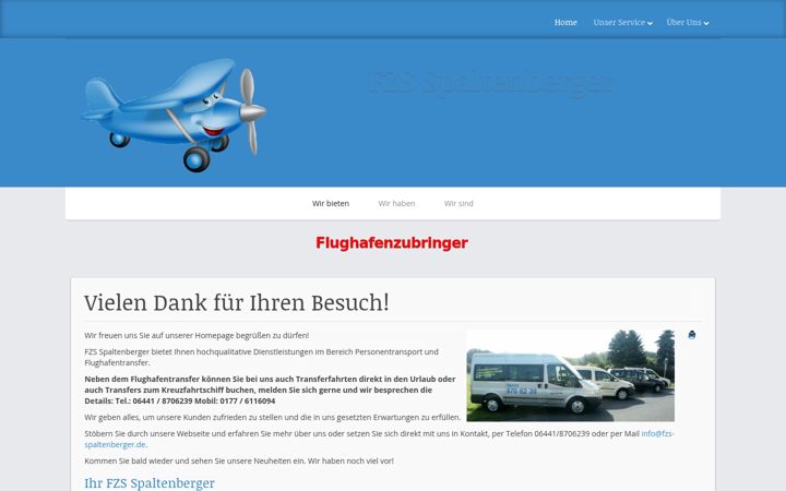 Screenshot di flughafenzubringer-spaltenberger.de