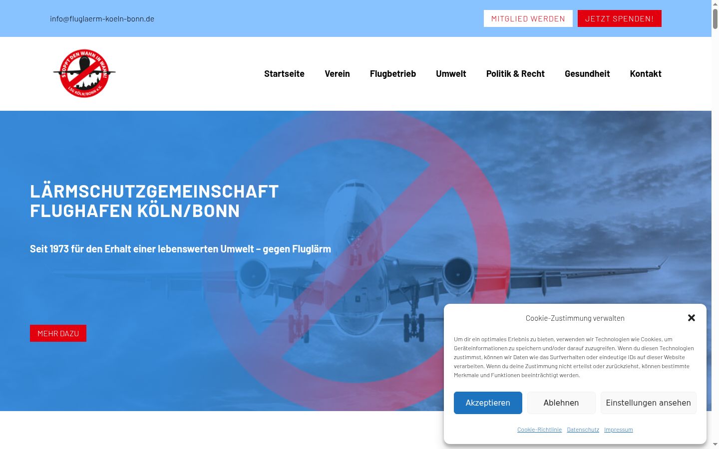 Screenshot of the consent banner shown before any interaction