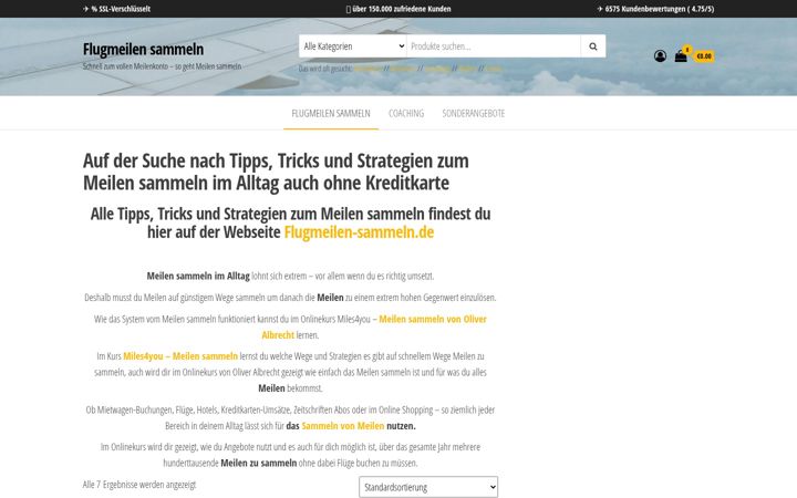 Screenshot di flugmeilen-sammeln.de