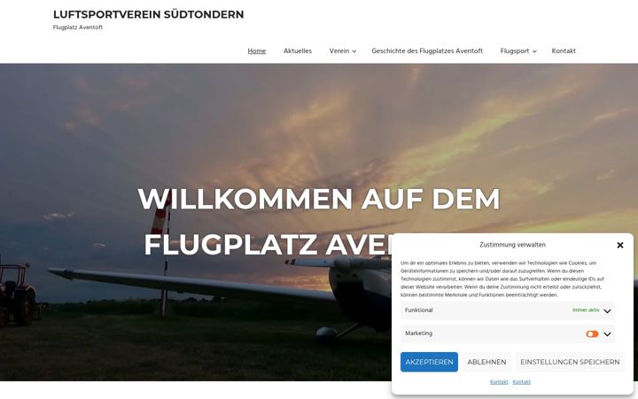 Screenshot of flugplatz-aventoft.de