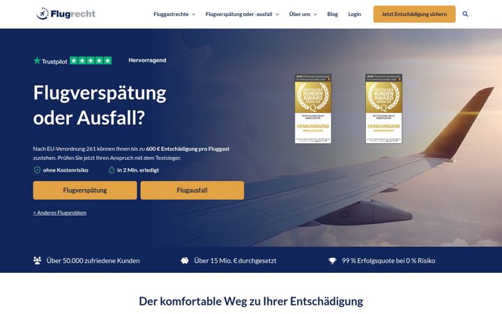 Screenshot of flugrecht.de