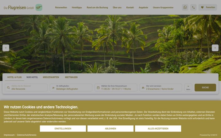 Screenshot ta' flugreisen-online.de