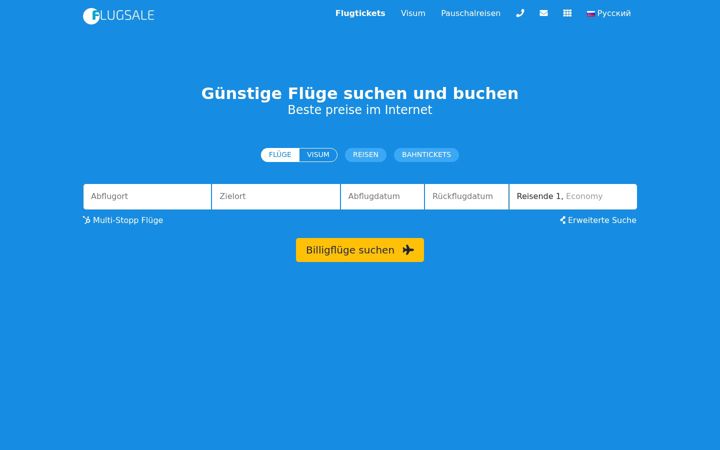 Screenshot of flugsale.de
