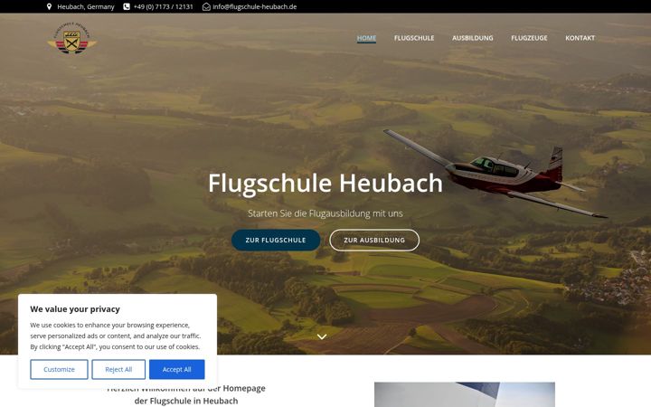Screenshot of flugschule-heubach.de