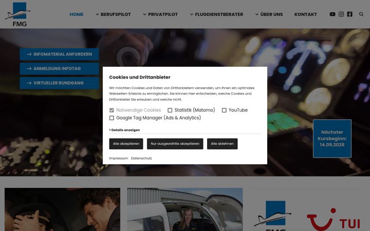 Screenshot ta' flugschule.de
