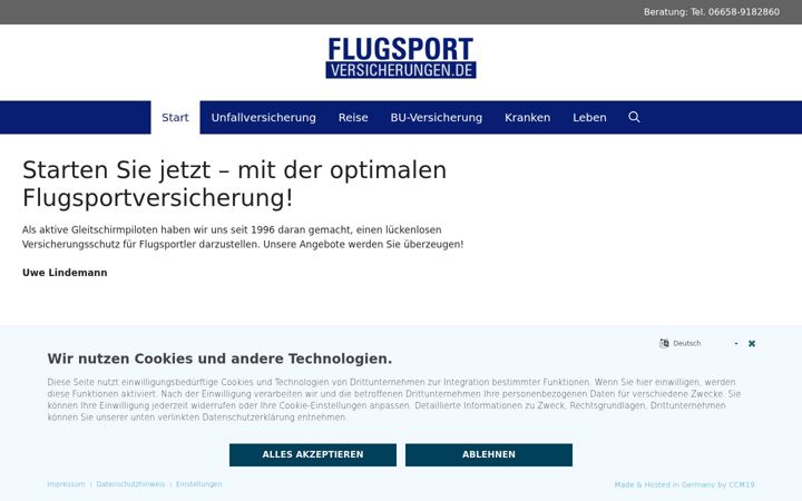 Screenshot of flugsportversicherungen.de