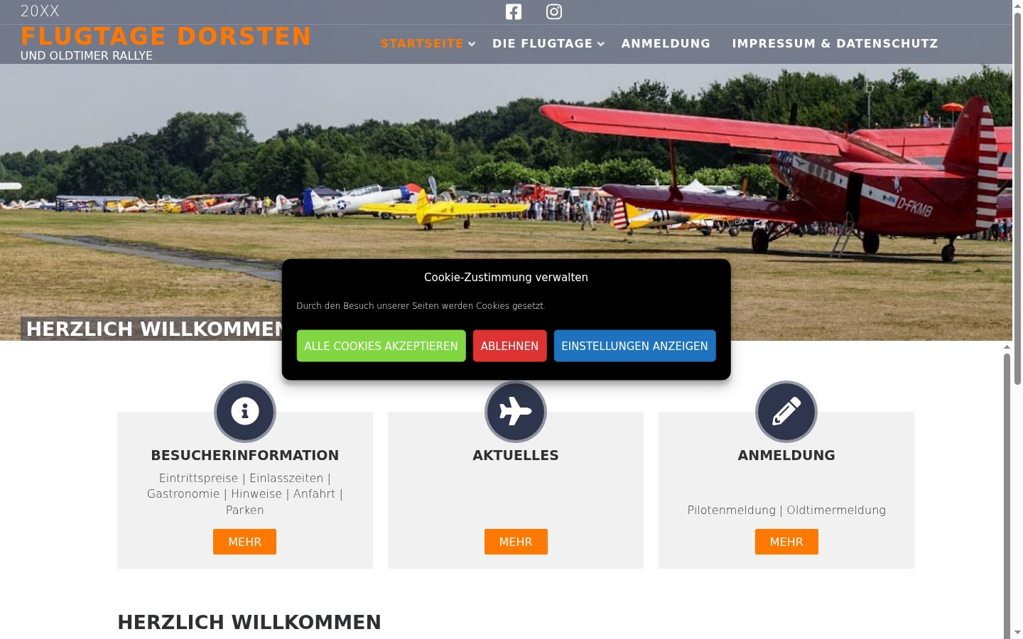 Screenshot tal-banner tal-kunsens muri qabel kwalunkwe interazzjoni
