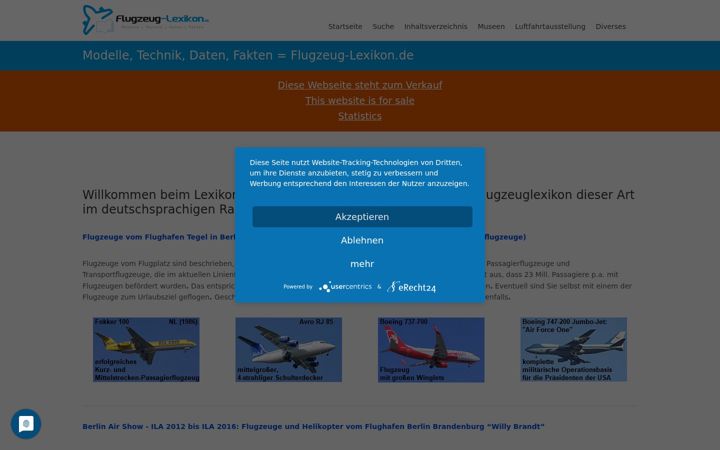 Screenshot of flugzeug-lexikon.de