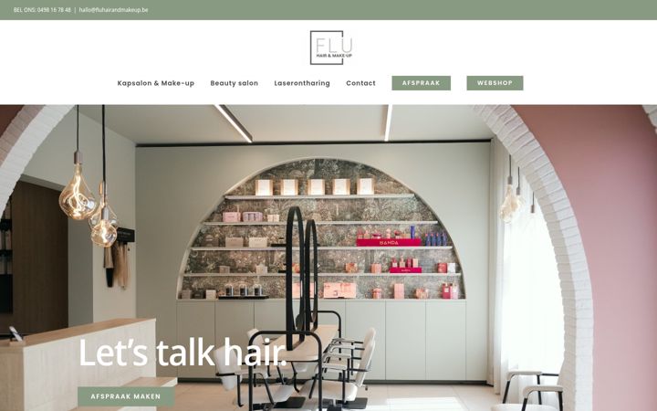 Screenshot of fluhairandmakeup.be