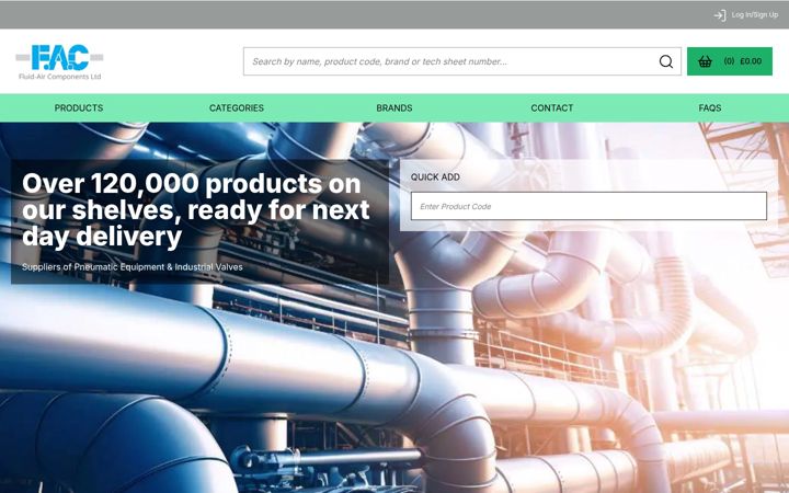 Screenshot of fluid-air.co.uk