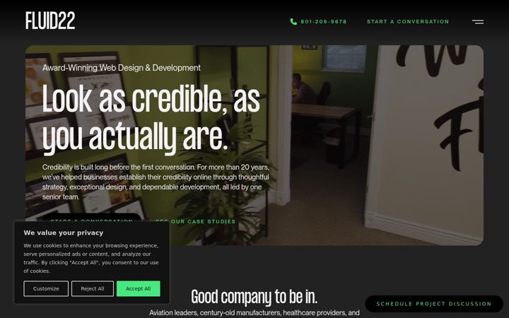 Screenshot of fluid22.com