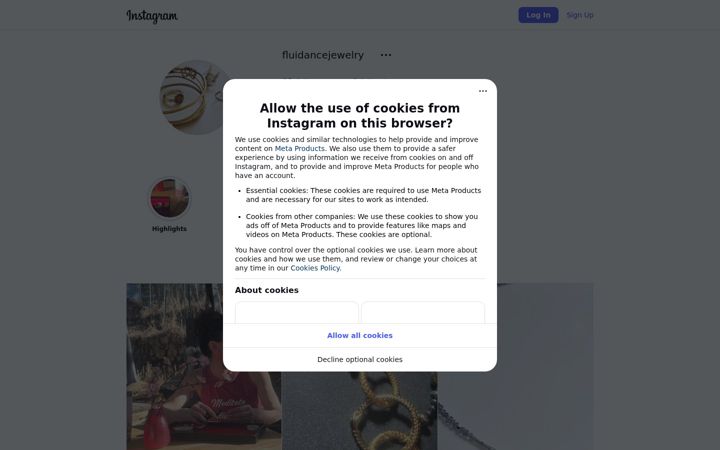 Screenshot of fluidancejewelry.com