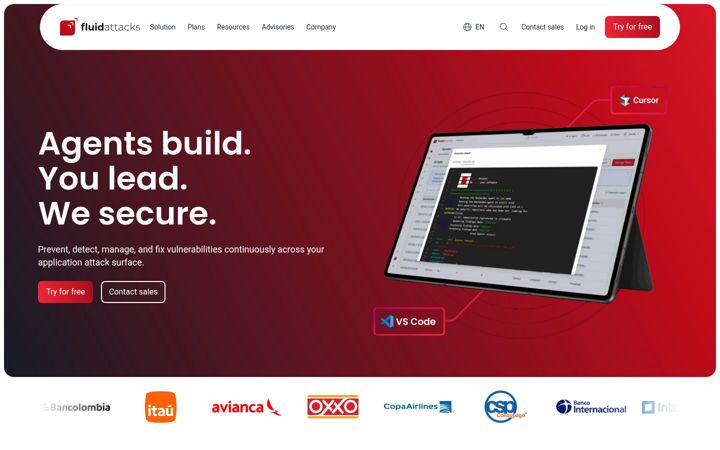 Screenshot of fluidattacks.com