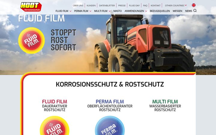 Screenshot ta' fluidfilm.de