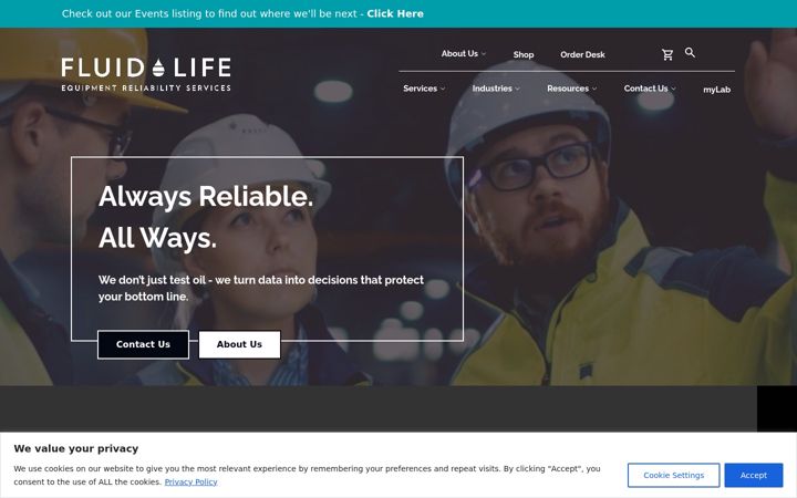 Screenshot of fluidlife.com