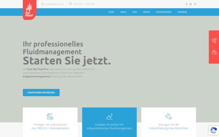 Screenshot ta' fluidmanagement-app.de